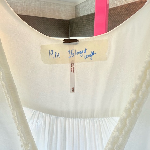 Free People Ivory Sleeveless Dress top size Medium - Picture 5 of 6